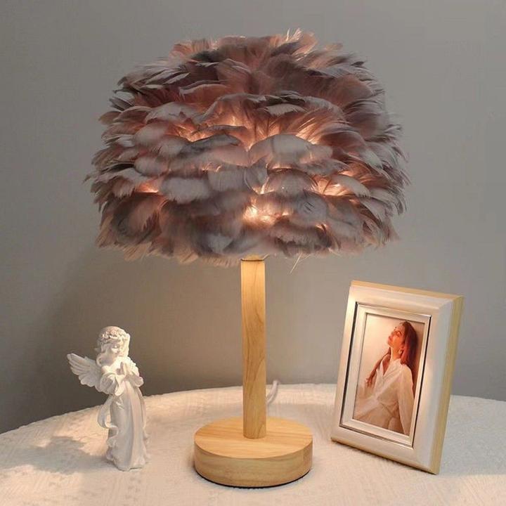Actual product image OEM Lights for outdoor use Table lamp bedside feather Art Deco blue CBDPH