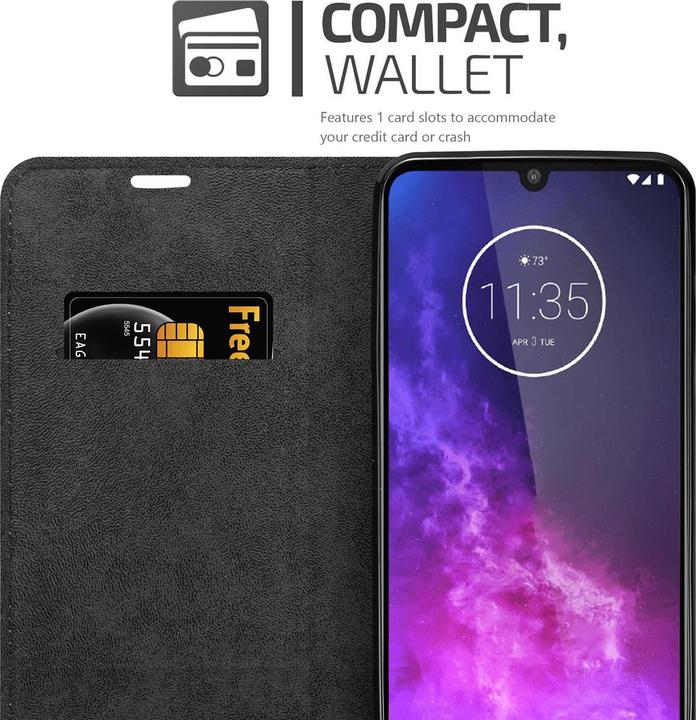Actual product image Cadorabo Book Invisible Magnet Cover (Motorola One Pro)