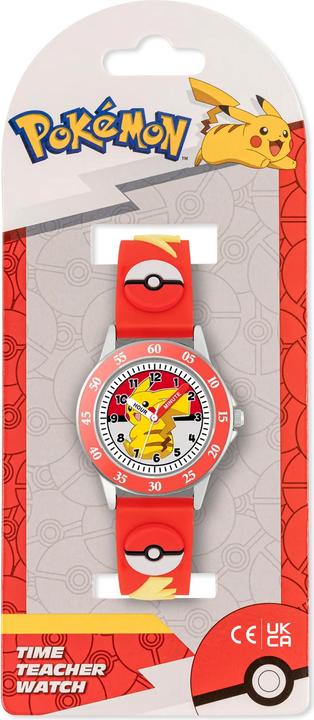 Immagine prodotto Disney Peers Hardy Pokemon Kids Time Teacher Red 3D Silicone Strap Impara a leggere l'ora POK9074 (Orologio da polso analogico)
