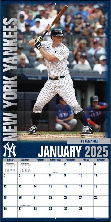 Image du produit MLB - New York Yankees - Calendrier mural de l'équipe 30,5 x 30,5 cm 2025 (30,5 x 30,5 cm, Français, Italien, Espagnol, Allemand, Anglais)