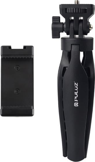 Actual product image Puluz Desk Plastic Tripod Mount with Phone Clamp & Adjusting Tripod Head for Smartphones (Black) (Plastic)