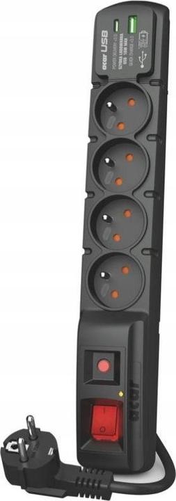 Produktbild Acar Surge Protector F4 USB A+C 4x French Pd