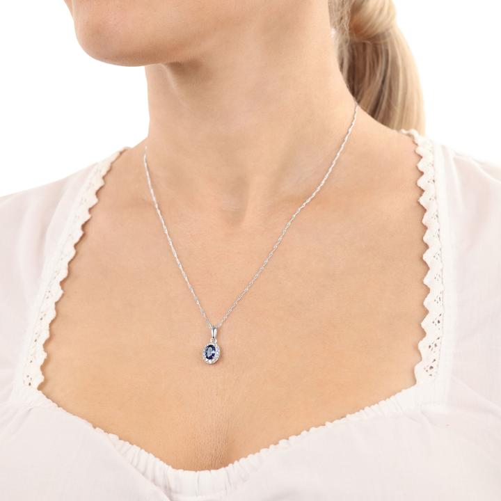 Image du produit Amor Collier pour femme, argent sterling 925, verre, zirconium synth. (Argent 925)