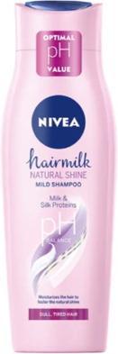 Produktbild NIVEA Caring Shampoo with Milk and Silk Proteins for Glossy Hair without Shine Hair milk Shine (250 ml)