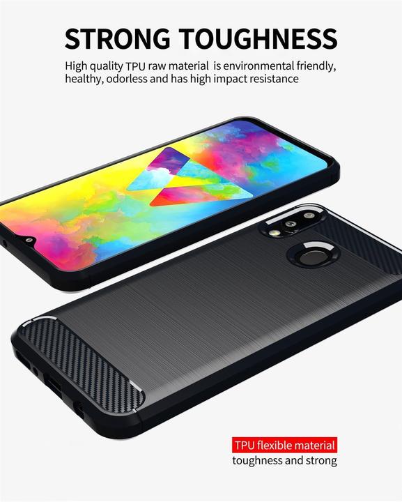 Immagine prodotto Cadorabo TPU Ultra sottile in acciaio inossidabile al carbonio Combi Cover (Samsung Galaxy M10s, Samsung Galaxy A20, TCL A30)