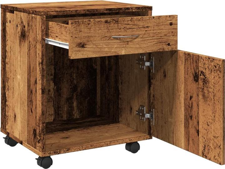 Actual product image VidaXL Rollcontainer Rollschrank Bürocontainer Büroschrank Schrank Altholz-Optik (45 x 38 x 54 cm)