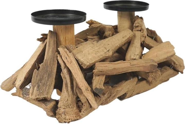 Produktbild HTI-Living Kerzenhalter aus Treibholz für 2 Kerzen (B)