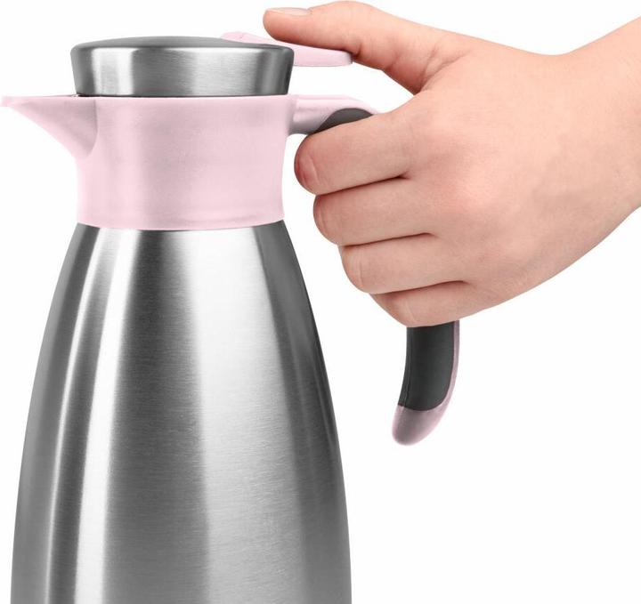 Actual product image Emsa Vacuum jug SOFT GRIP, 1.0 litre, stainless steel / pink One-handed operation with quick-tip (1 l)