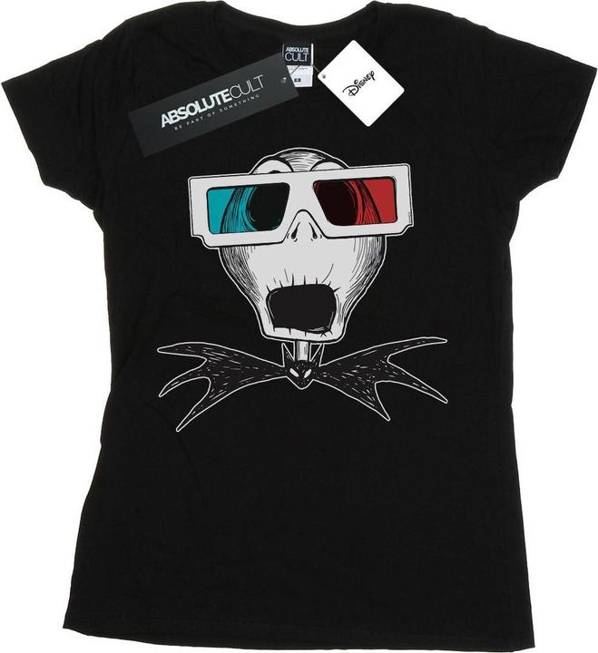 Actual product image Disney Womens/Ladies Nightmare Before Christmas Jack Skellington 3D Glasses Cotton T-Shirt (M)