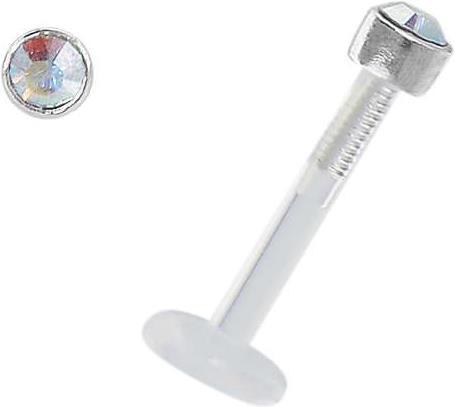 Produktbild Bijouteria Piercing für Lippe/Tragus (Bioplast, Silber 925, Swarovski Kristall)