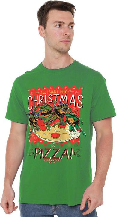 Immagine prodotto Teenage Mutant NT All I Want For Christmas Is Pizza Maglietta Uomo (L)