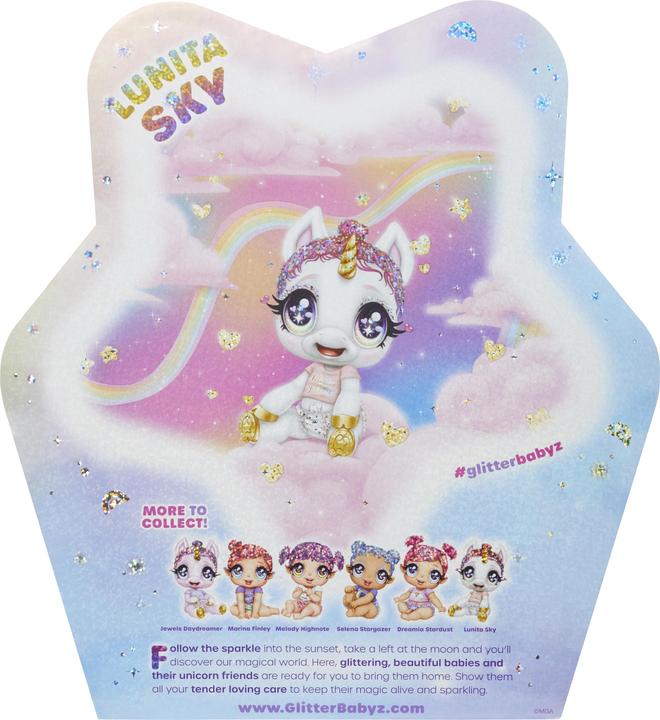 Immagine prodotto MGA Bambola unicorno Glitter Babyz - Arcobaleno bianco