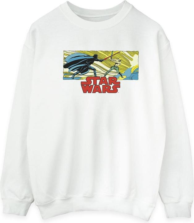 Actual product image Star Wars Mens Comic Strip Luke And Vader Sweatshirt (S)