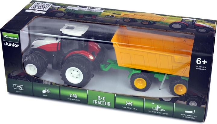 Produktbild Amewi RC Traktor mit KIPPANHÄNGER, LICHT & SOUND, 1:24 RTR (RTR Ready-to-Run)