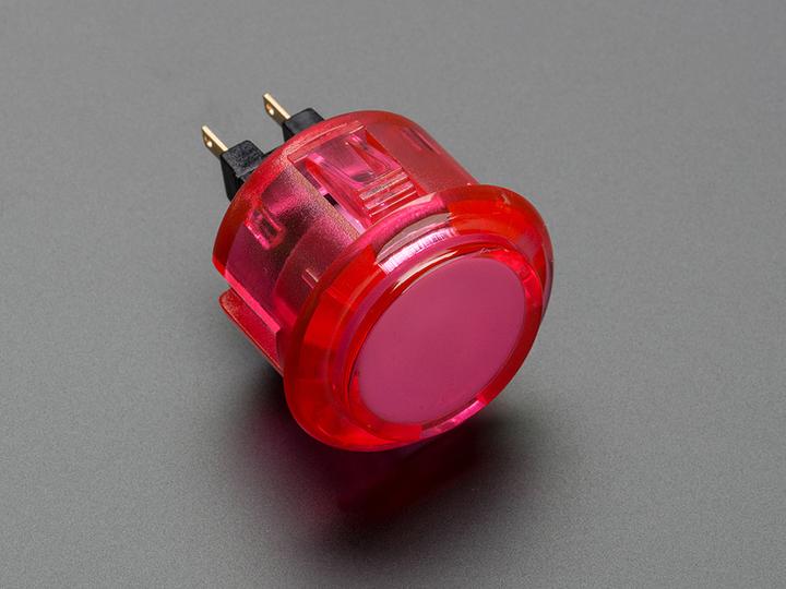 Image du produit OEM Bouton Arcade 30mm rose transparent