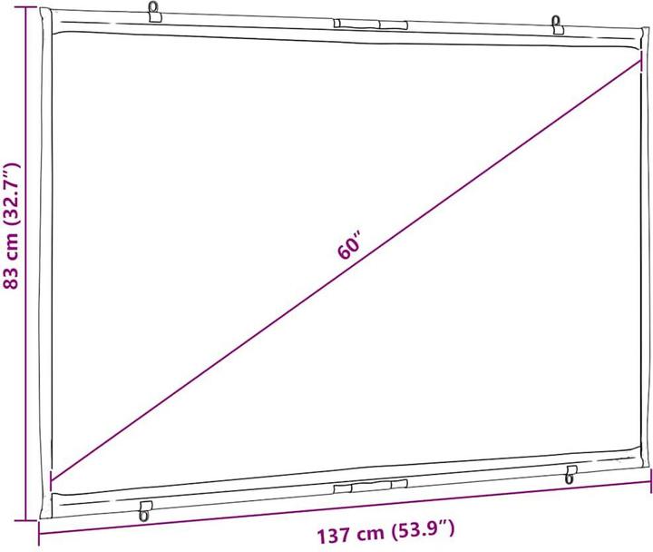 Produktbild VidaXL Beamer Leinwand Wandhängend 60 Zoll 16:9 Projektionswand Leinwand (60", 16:9)