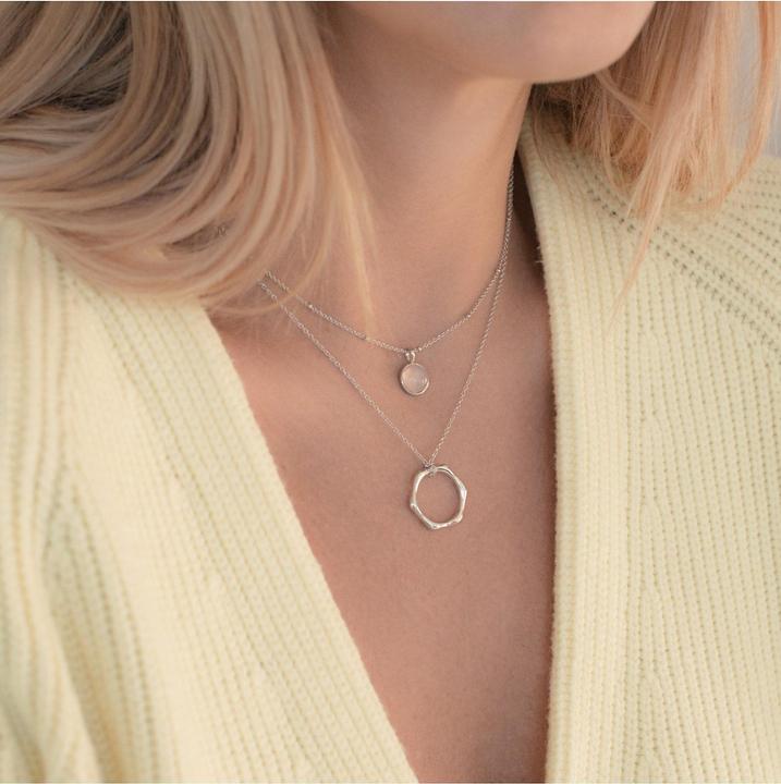 Actual product image Glanzstücke München Ladies sterling silver rose quartz silver 40.0 cm base chain + 5.0 cm extension - 11042 (925 silver, 40 - 45 cm)