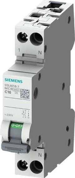 Actual product image Siemens Circuit breaker 230V 6KA 1+N-pole 1TE C16
