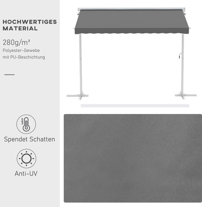 Produktbild Outsunny Standmarkise mit Kurbel (2.94 m)