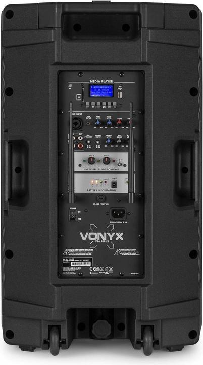 Produktbild speaker - Vonyx VSA700 - Trolley speaker met Bluetooth en 2 draadloze microfoons - 1000W (Aktiv)