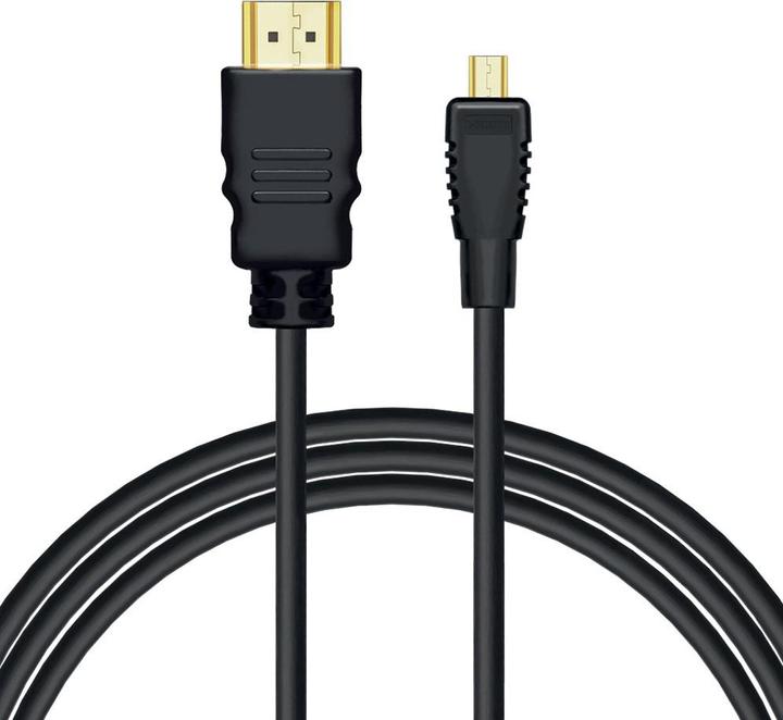Actual product image Savio CL-40/M HDMI (M) - micro HDMI (M) cable with Ethernet 2m Black (2 m, HDMI)