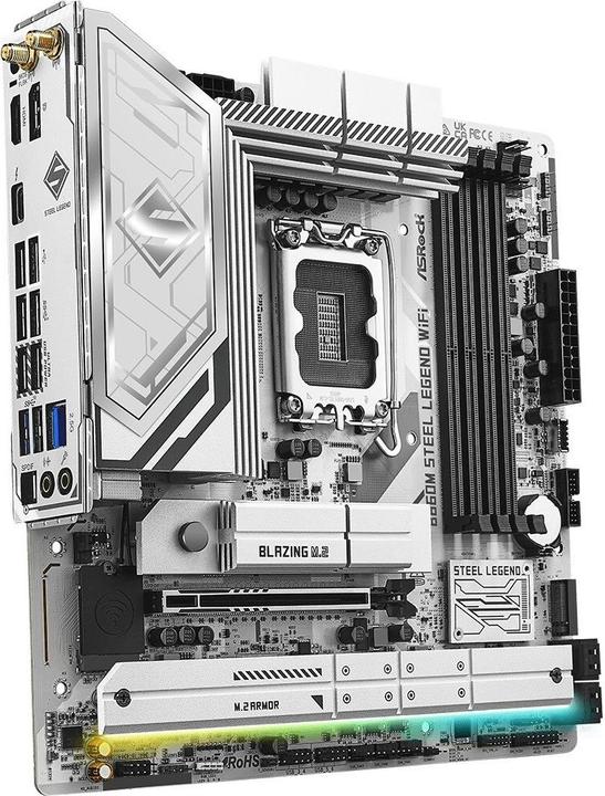 Actual product image AsRock B860M Steel Legend WiFi DDR5 Intel S retail (LGA 1851, Intel B860, mATX)