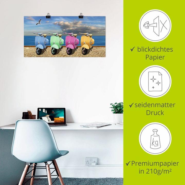 Produktbild Artland Vespa-Roller in bunten Farben T6ID (60 x 30 cm)