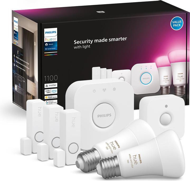Image du produit Philips Hue Bundle de capteurs Secure (1100 lm, E27)