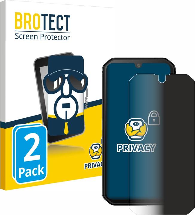 Productafbeelding BROTECT Anti-spionnetje privacyfolie Beschermfolie tegen blauw licht (2 Stuk, Blackview BV9900E)