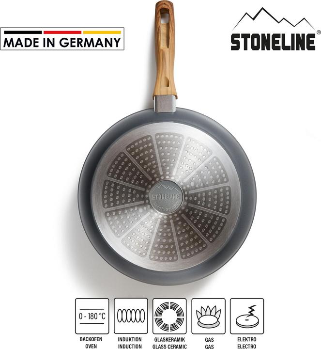 Produktbild Stoneline Back to Nature Bratpfanne 28 cm, Made in Germany, Induktion, antihaftbeschichtete Pfanne (28 cm, Bratpfanne, Aluminium)