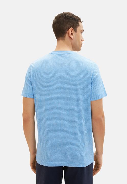 Immagine prodotto Tom Tailor T-Shirt Gestreiftes Kurzarmshirt mit Rundhalsausschnitt und Foto-Print (XL)