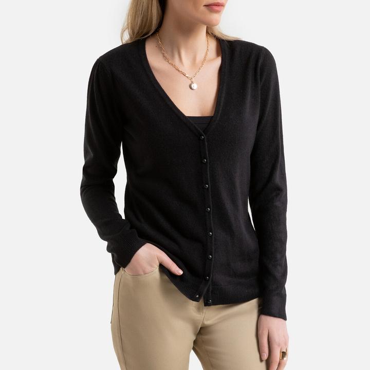 Produktbild Anne Weyburn Cardigan mit V-Ausschnitt und Kaschmir-Touch (W32/L34)