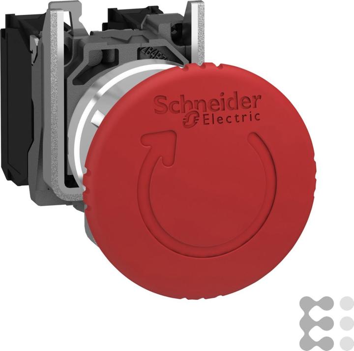 Schneider Electric Emergency Stop Red 40mm Twist reset 2NC