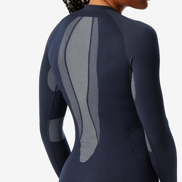 Produktbild Wedze Skiunterwäsche Funktionsshirt Damen weich nahtlos - BL500 dunkelblau/blau (XS)