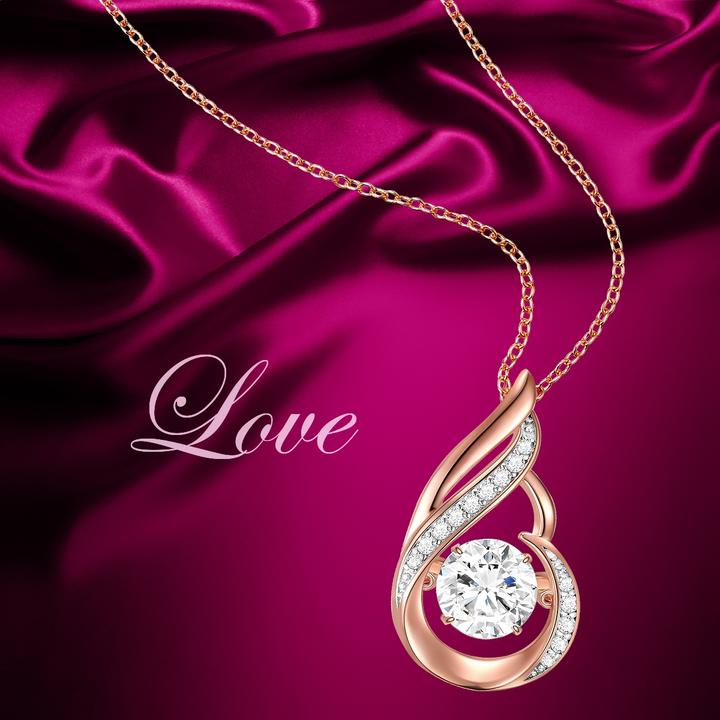 Actual product image Rafaela Donata Ladies sterling silver cubic zirconia rose gold 42.0 cm base chain + 7.0 cm extension - 11058 (Sterling Silver, 42 - 49 cm)