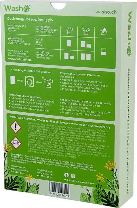 Produktbild Washo Waschstreifen (60 Waschgänge, Tücher)