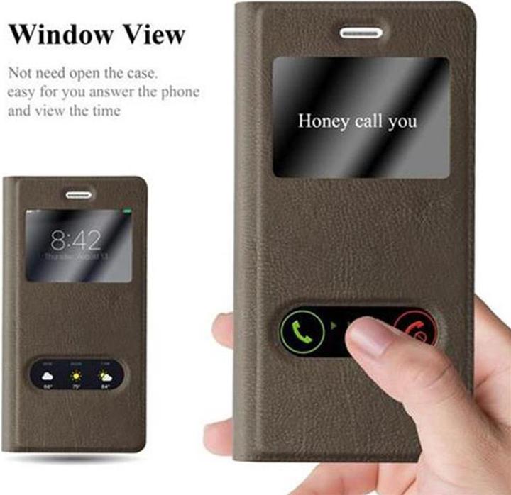 Produktbild Cadorabo Book mit View Doppelfenster Cover (Huawei P8 Lite)