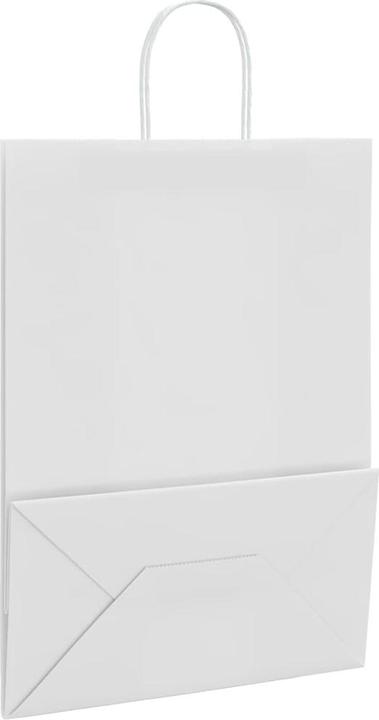Produktbild VidaXL Kraftpapiertüten 250 Stk. mit Henkel Weiss 32x17x44 cm Papiertüte (Geschenktüte, 250 x)
