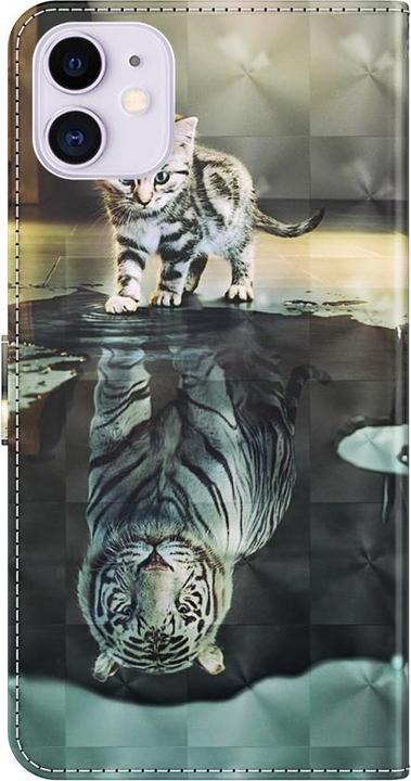 Produktbild Cover-Discount iPhone 13 mini - Etui Glitzer Effekt Katze (Apple iPhone 13 mini)