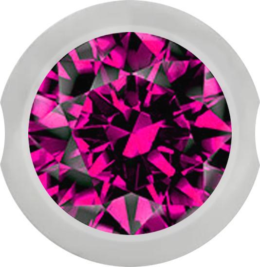 Produktbild Star Piercing Ball Closure Kugel silber mit Kristall fuchsia (ohne Messing, Chirurgenstahl 316L)