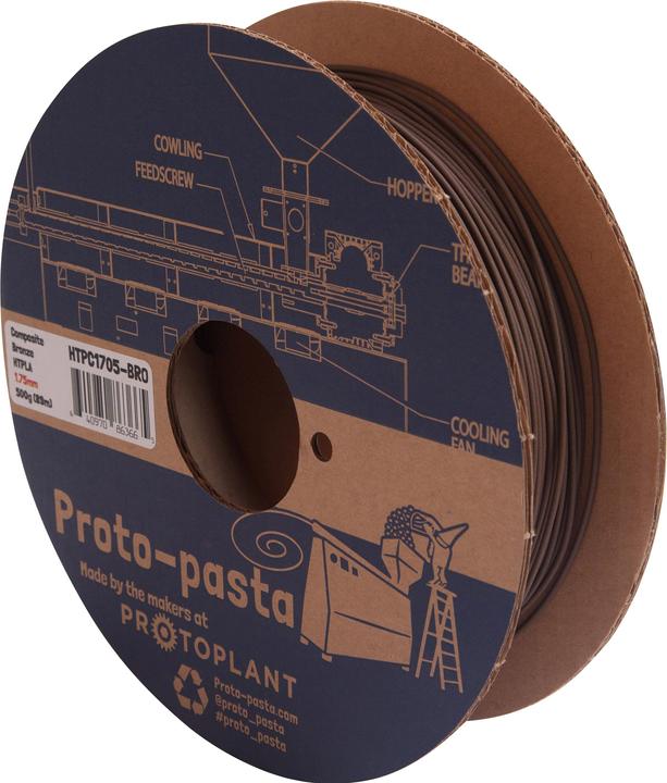 Image du produit Proto-pasta HTPC1705-BRO Filament HTPLA Bronze-filled Metal PLA 1.75 mm 500 g B (Métal, 1.75 mm, 500 g, Marron, Or)