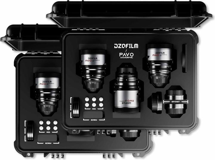Produktbild Dzofilm Pavo 2x Anamorphic 6-Lens Kit (28/32/40/55/75/100mm T2.1/T2.4) for PL/EF Mount (S35) imperia (PL, C-Mount, APS-C / DX)