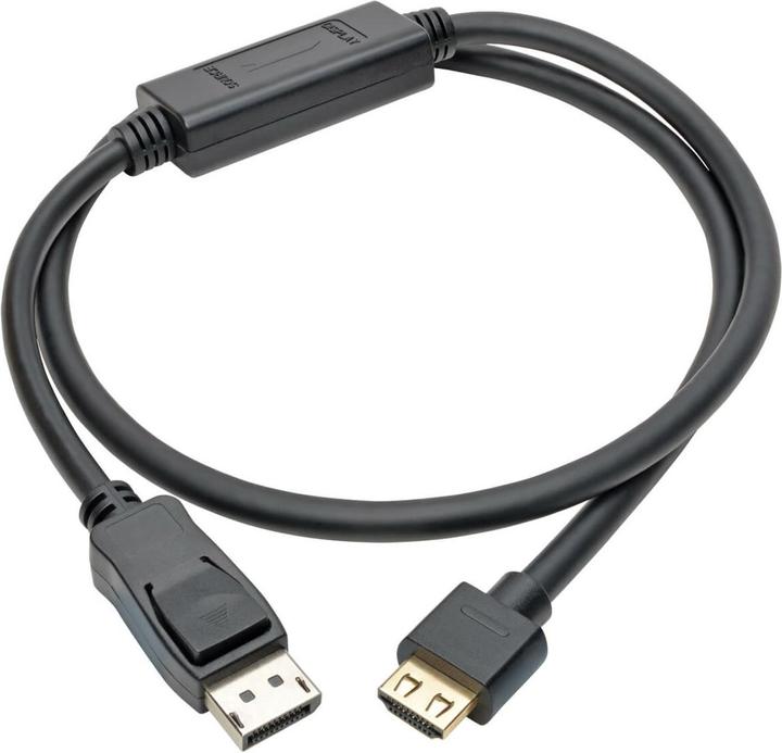 Actual product image Eaton DisplayPort 1.4 to HDMI Active Adapter Cable M/M 4K 60 Hz 4:4:4 HDR HDCP 2.2 3 ft. 0 (0.91 m, DisplayPort)