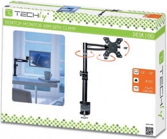 Actual product image Techly Desk mount for LCD TV LED 13 27 center arm tilt clamp (Table, 27")