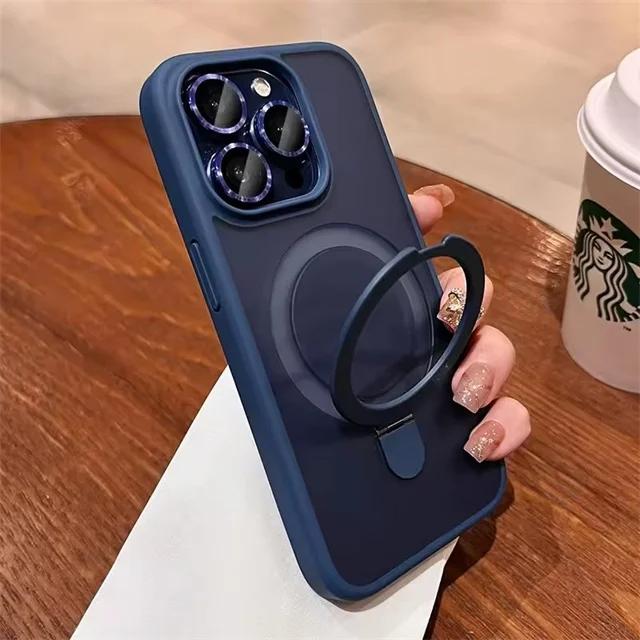 Actual product image RPD Apple iPhone 16 Pro Max - MagSafe Stand Etui mit Kameraschutz, violett, Matt (Apple iPhone 16 Pro Max)