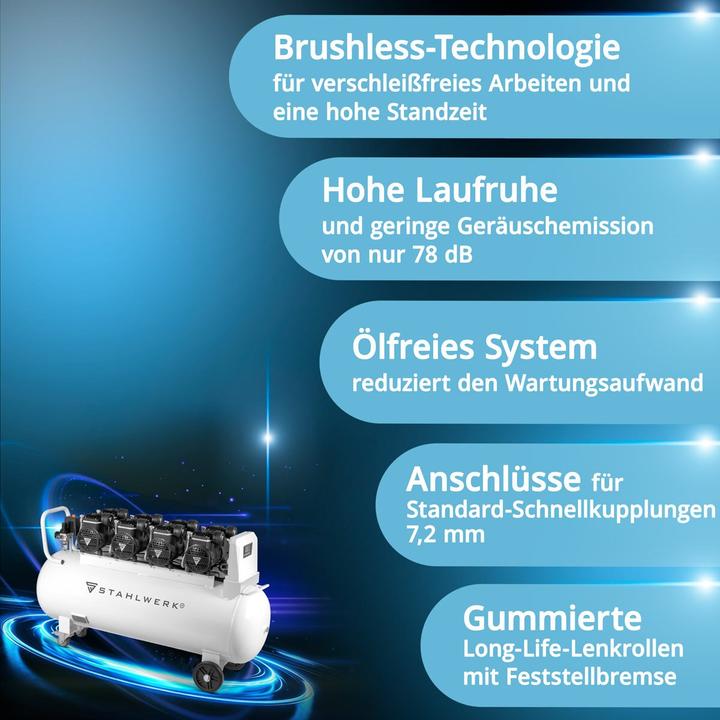 Image du produit Stahlwerk Compresseur 10 bar 8,6 CV 6,4 kW 840 l/min 150 l Compresseur d'air comprimé (10 bar, 150 l)