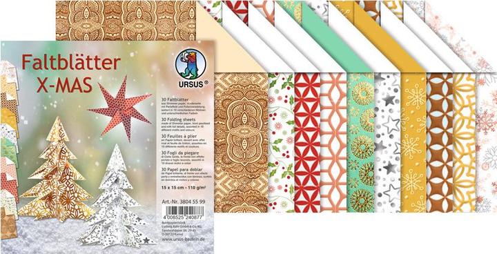 Immagine prodotto Ursus Fogli pieghevoli X-Mas 15 x 15 cm, 110 g/m², 30 fogli, multicolore (110 g/m², 30 x)