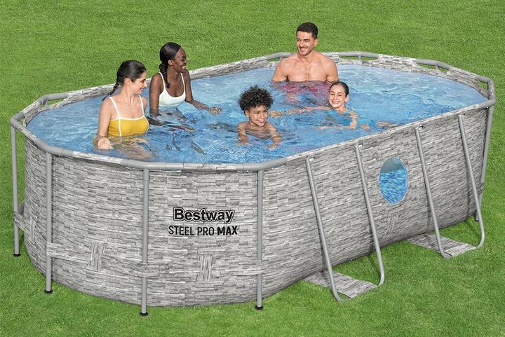 Actual product image Bestway Steel Pro MAX Splashview Frame P ool Komplett-Set mit Filterpumpe 427x250 (427 x 250 x 100 cm)