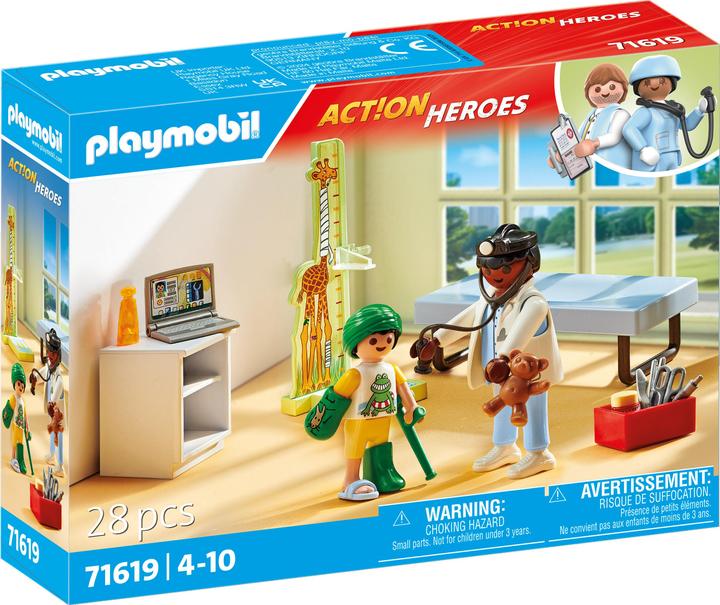 Playmobil 71619 Playm. Pédiatre avec ours en peluche 71619 (71619, Playmobil Action Heroes)