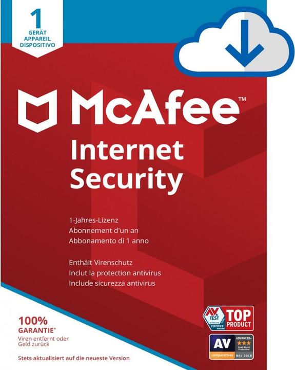 Produktbild McAfee Internet Security (1 User, 1 Geräte/User, 12 Monate)